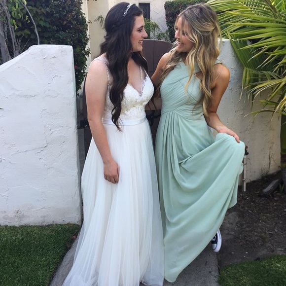 seafoam green bridesmaid dresses